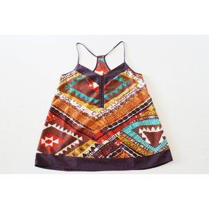 Pettecoat Alley Camisole Strip V-Neck Pattern Tank Top Size XS